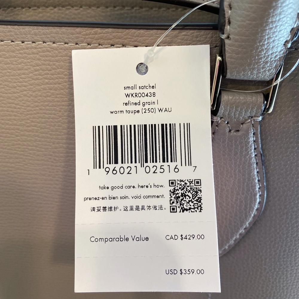 ♠️Kate Spade Darcy Small Satchel Warm Taupe NWT - Picture 4 of 5